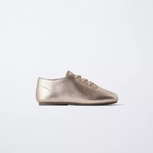 NWOT Zara Rose Gold Leather Oxford Shoes 10.5